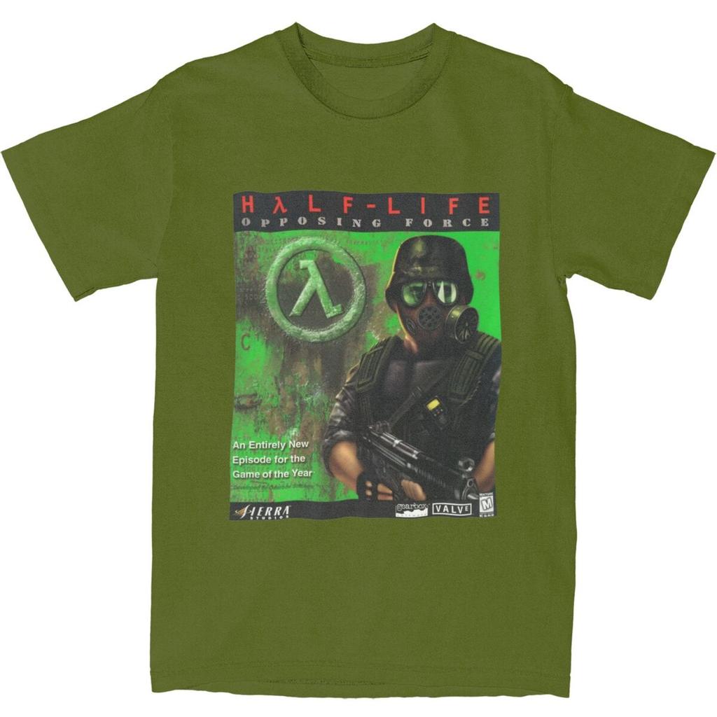 Funy Game Halfs Lifes Force Sierra Box Art 1999 T Shirt Men's Streetwear 100 Cotton T Shirts Hip Hop Tees Casual Oversized Tops