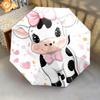 1 PC Automatic Folding Umbrella - Cute Cow Pattern, Portable & Foldable Design with 8 Ribs, Christmas Birthday Gifts