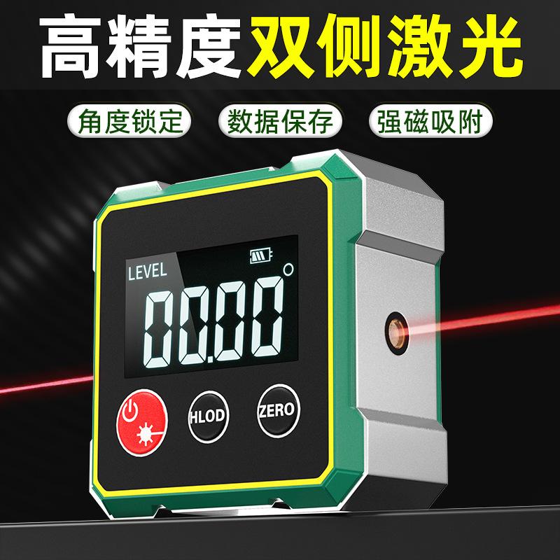 Mini Digital Electronic Angle Gauge Portable Protractor Inclinometer with Magnetic Base 0-90 Degree Laser Level with LED Screen