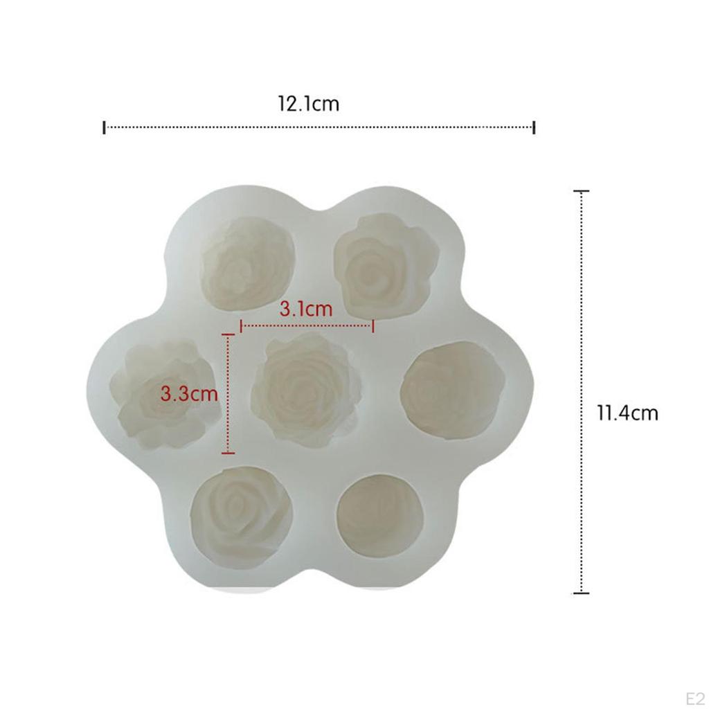 Flower Silicone Model Epoxy Resin Crafting Floral Candles Soap Candle for Cake DIY