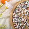 30/50 stücke Keramik Material Tinte Malerei Stil Dekoration Perle Blume Keramik Perle Handwerk Perle Armband Perle DIY Armband Halskette Anhänger Fuß Kette