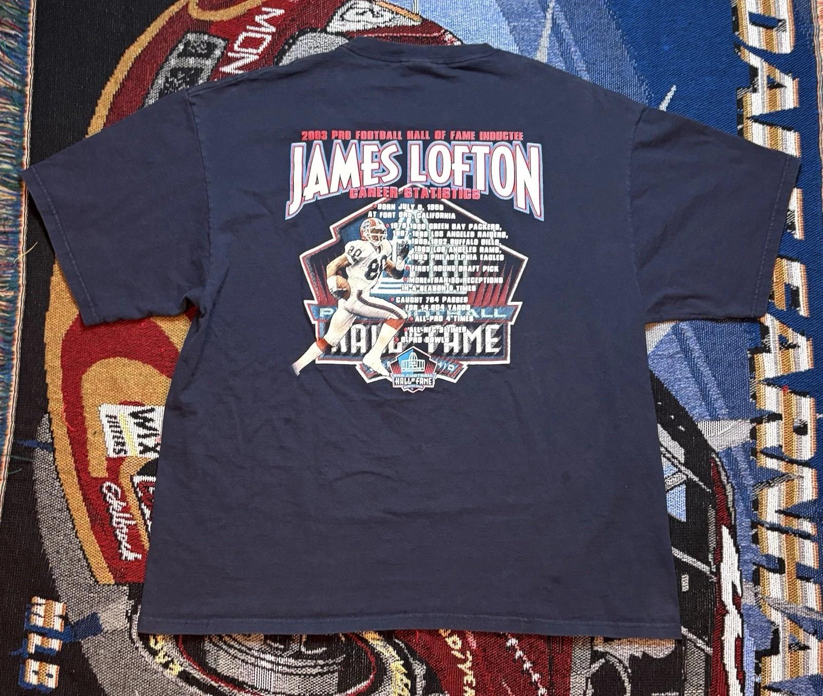 Vintage James Lofton Player Shirt NFL 2XL Hall Of Fame Induction Stats Accolades 2XL
