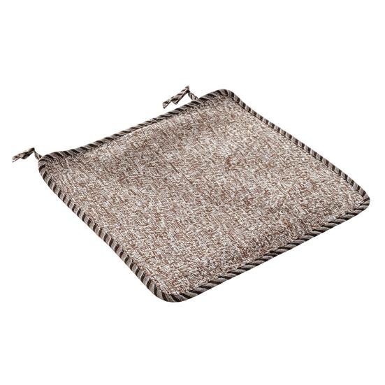 Decorative Seat Mat for Rattan Chairs Cotton Linen Chair Pad with Ties, Striped Plaid Comfortable Pads Patio Lace Trim, Breathable Dining Office Soft