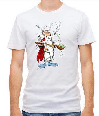 Getafix Cooking Maglietta da Uomo a Maniche Corte Bianca/Nera H519