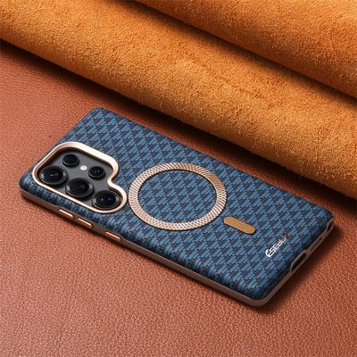 Luxus Leder Magsafe Handyhülle für Samsung Galaxy S25 S24 Ultra Plus Kabelloses Laden Magnetisch Stoßfest Schutzhülle
