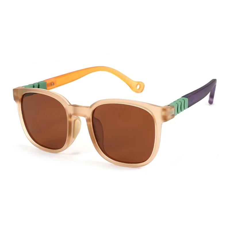 

Fashion Silicone Square Sunglasses Contrasting Colours Jelly Colorful Frame Polarized Lens UV400 Boys Girls Age 3-12 3-12 Years old