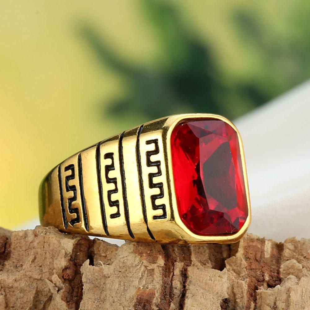 Schwarzer Achat Edelstein Edelstahlring Mode Nischenstil Hip Hop Wasserdicht Kein Ausbleichen Hand