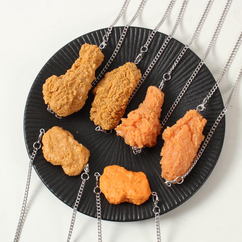 Trendy KFC Fried Chicken & Nugget Necklace – Creative Food-Inspired Accessory