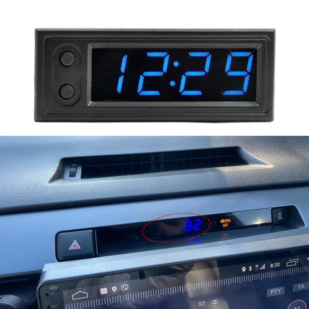 3 in 1 Car Temperature Clock LED Display Digital Clock Voltage Tester Luminous Electronic Clock Voltmeter Vehicle Interior Parts