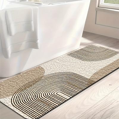 Modern Minimalist Bathroom Mat, Soft Absorbent Non-Slip Flannel Living Room Bedroom Doorway Floor Rug  Carpet Home Decor