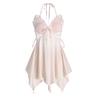 Satin Sleepwear Set For Women With Vneck Sleeveless Short Dress For Lounge And Sleep