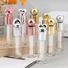 5ml Electroplated Lip Gloss Tube with Large Brush Head Transparent Pink Gold Silver Thick Rod Empty Bottle for Lips Container