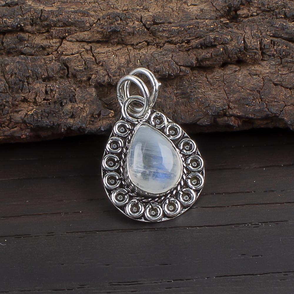 

Ювелирные изделия из радужного лунного камня, подвеска из стерлингового серебра 925 пробы, красивая ювелирная подвеска ручной работы 1.02 Inches белый