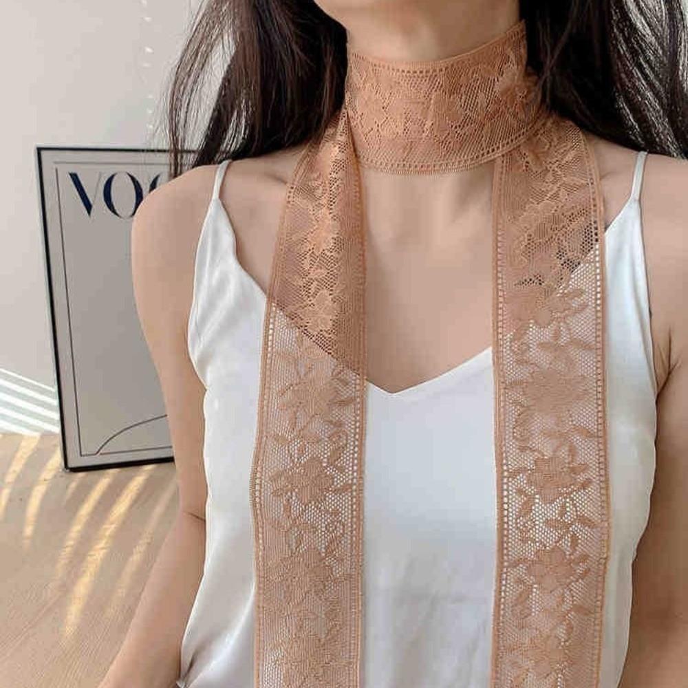 Thin Evening Party Scarves Soft Lace Neck Strap Retro Lace Wrap Scarves  Dress Decoration