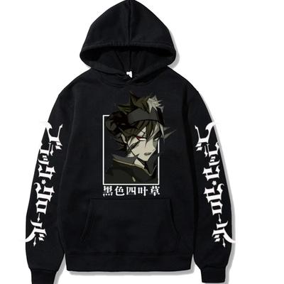 Harajuku Anime Black Clover Asta Felpe con Cappuccio Unisex con Stampa Manga Uomo Felpa Invernale Calda a Maniche Lunghe Street Casual