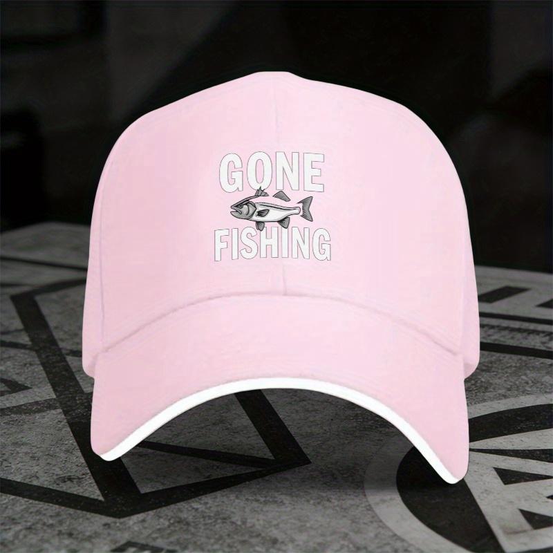 Gone Fishing Graphic Baseball Cap Polyester Adjustable Outdoor Casual Unisex Adult Hat