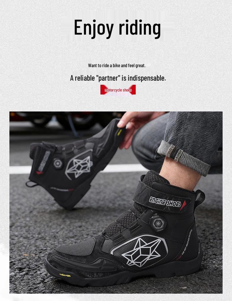 Botas Cortas Antideslizantes para Motocicleta Locomotive - Zapatos de Exterior para Carreras y Turismo para Hombre