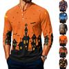 Chemise à manches longues imprimé Halloween pour homme