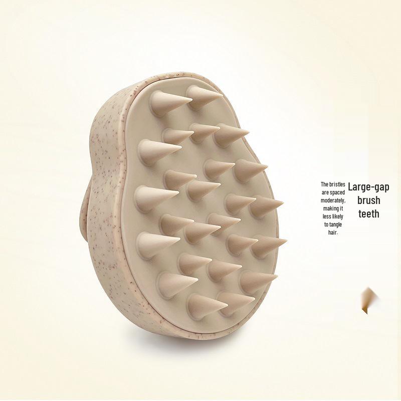 Wheat Straw Silicone Scalp Massage Shampoo Brush for Dandruff Removal & Scalp Protection