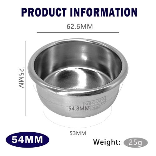NEOUZA 54mm Portafilter Basket for Breville 870/875/878/880 Coffee Machines, Stainless Steel Bottomless Handle Filter