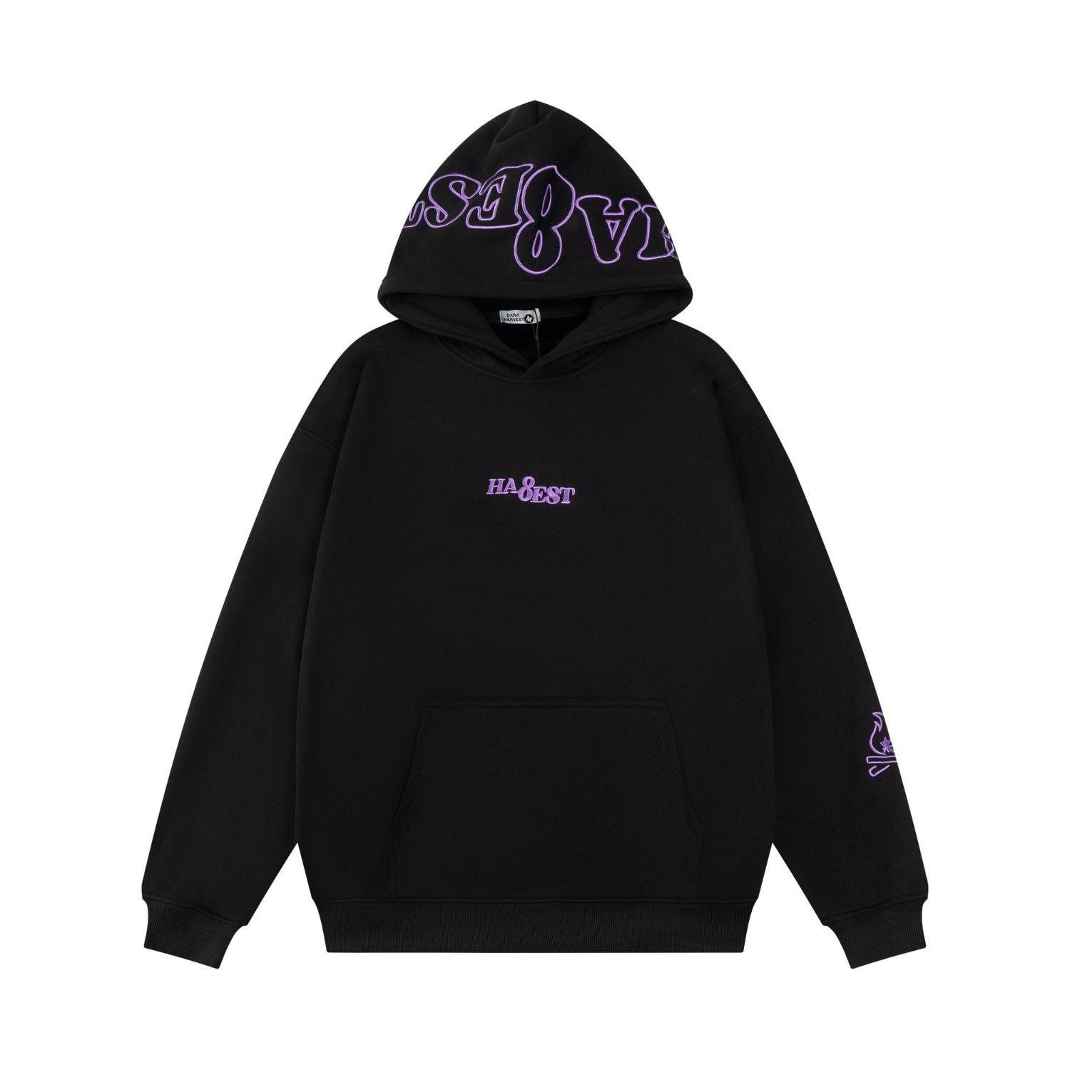 

Guochao Women s Flame Embroidery Hoodie - 2025 Spring/Fall Design XL чорний