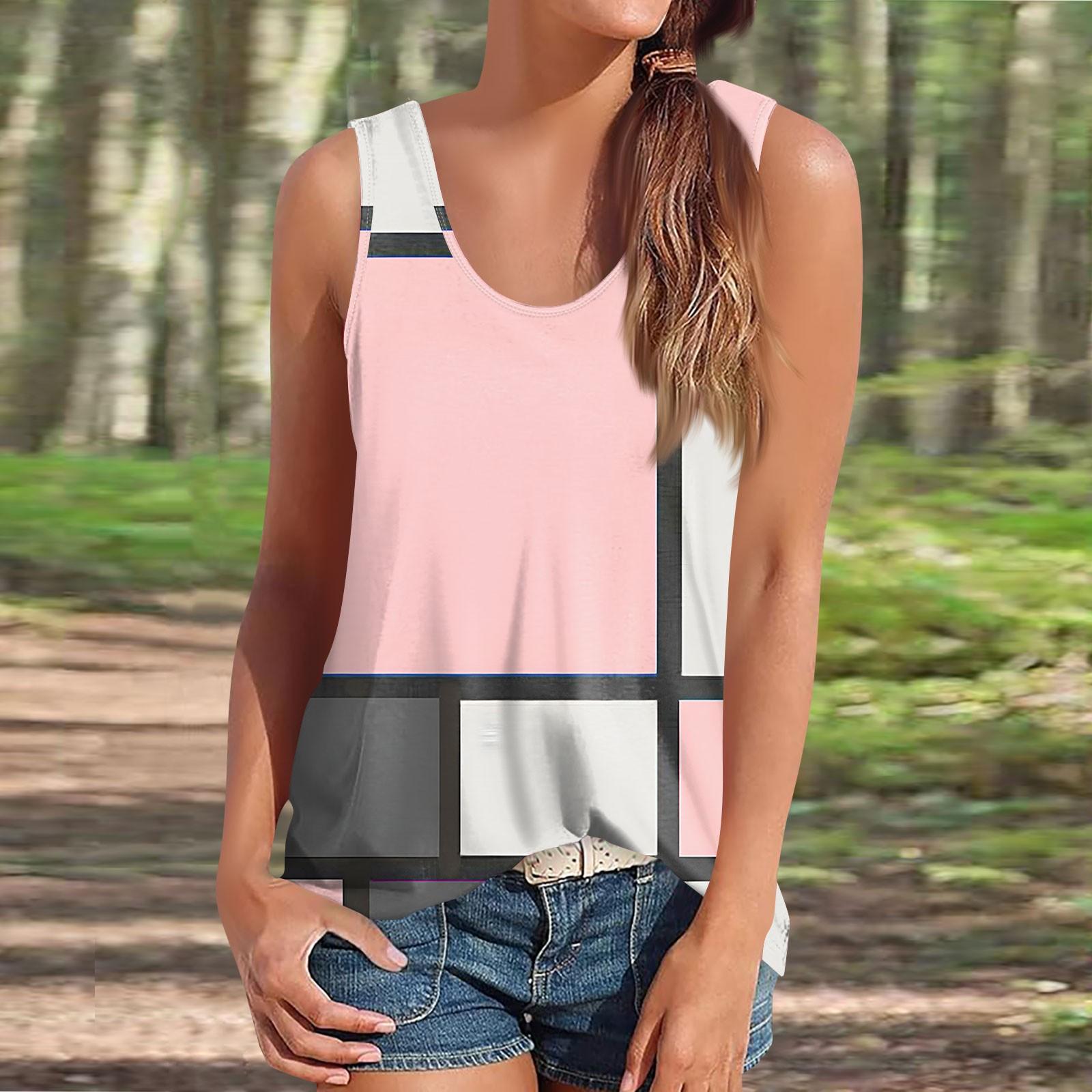 

Женская майка, нарядные повседневные рубашки, летние свободные майки, милая модная одежда, блузки без рукавов L розовый