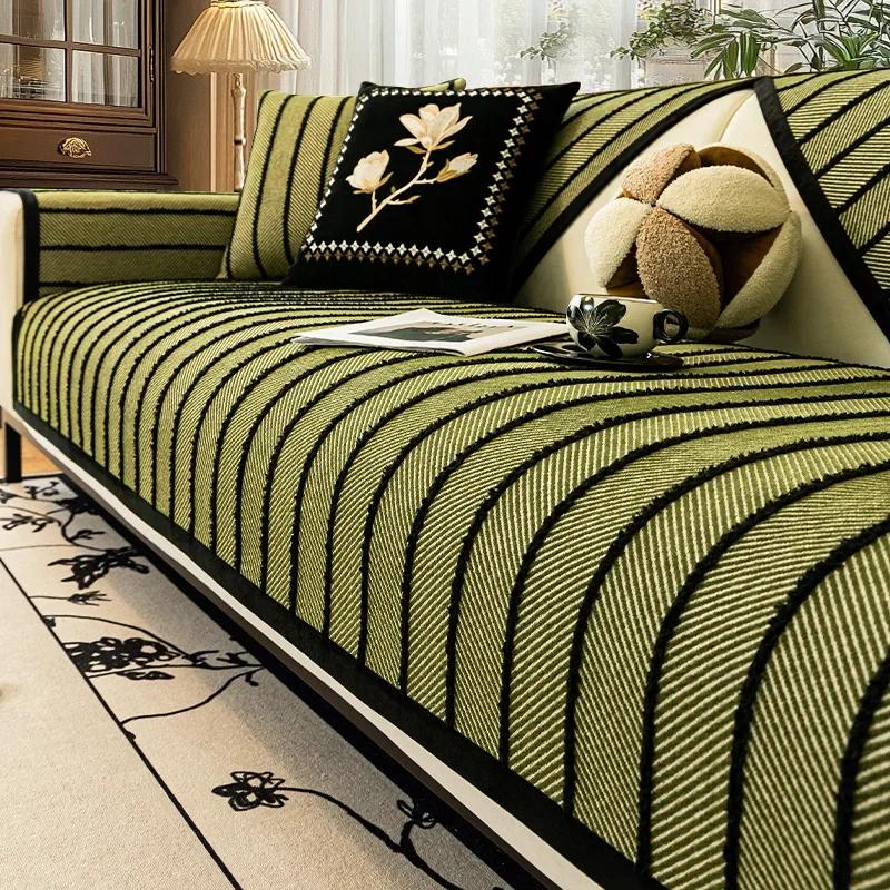 

Роскошный современный верхний нескользящий кожаный чехол для дивана, полотенце для спинки, черные линии, подушка для дивана, универсальная подушка для сиденья на все времена года 70x70cm 1pcs