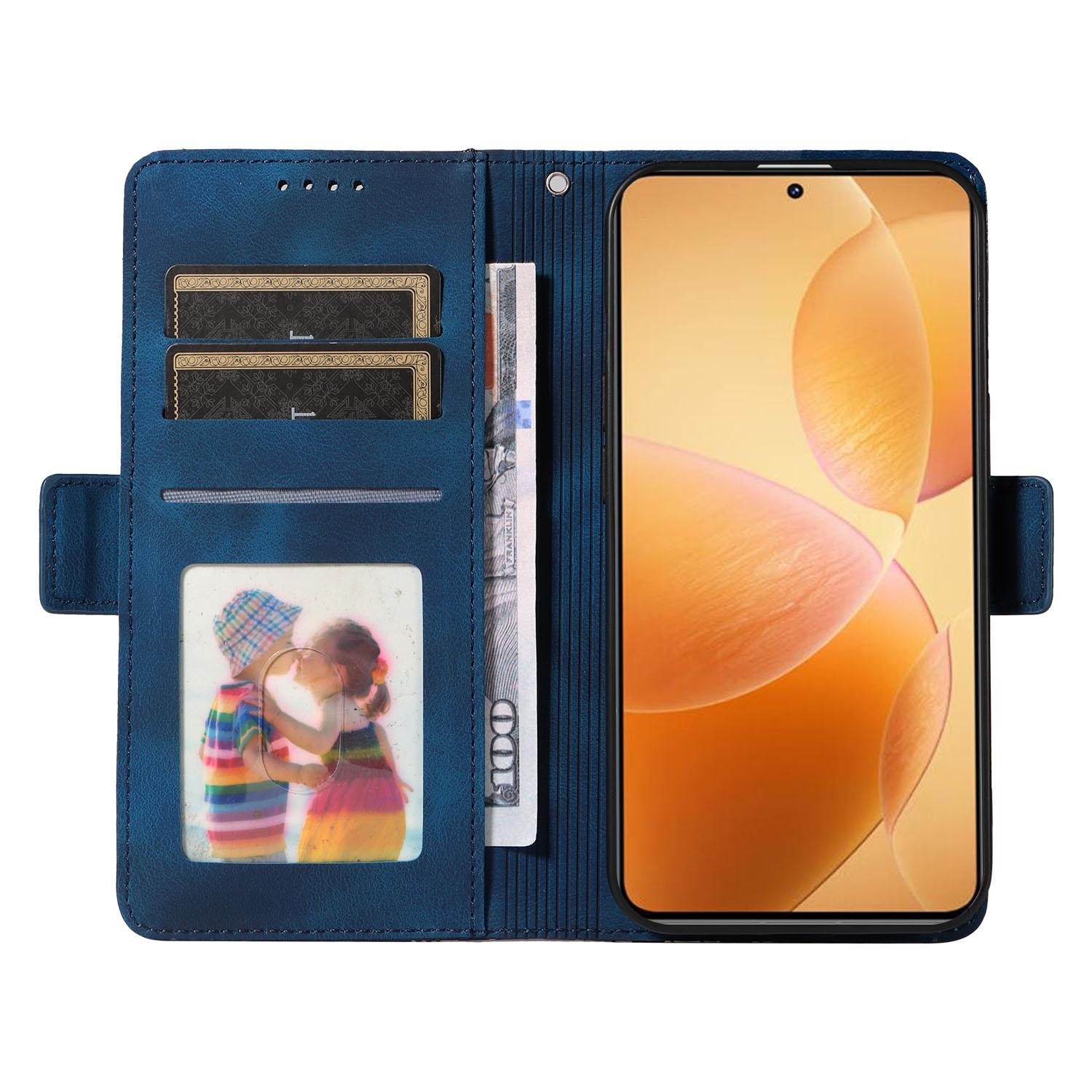 

For Xiaomi 14T Pro Case PU Leather Phone Cover Rhombus Starry Imprinted Blue