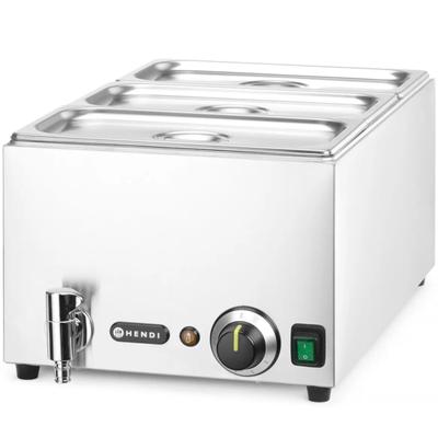 Bain-marie Food Warmer with Tap 3x GN 13 100 Mm with Lids 1000 W