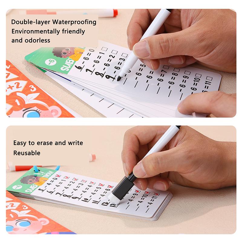 Mathematical Calculations Montessori Math Toy Beginners Practice Arithmetic Fraction Test Card Learning Tools for Primary School
