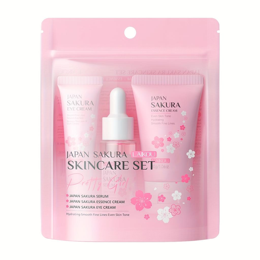 Sakura Skin Care Sets & Kits with Cleanser,Serum,Eye Cream,essence Cream Beauty Products for Women Gift Sets Routine Travel Kit