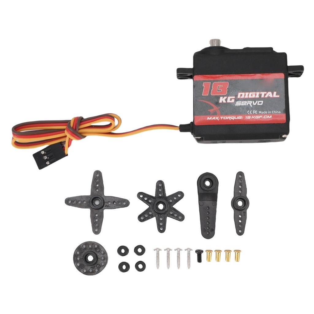Digital Servo with Wire Metal Gear High Torsion Servo Motor for RC Car Truck Crawler Boat Robot 180 Degree Rotation