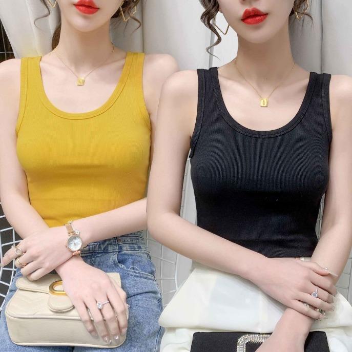 Plus Size Modale Knitted Summer Tank Top Simple Design Vest for Women