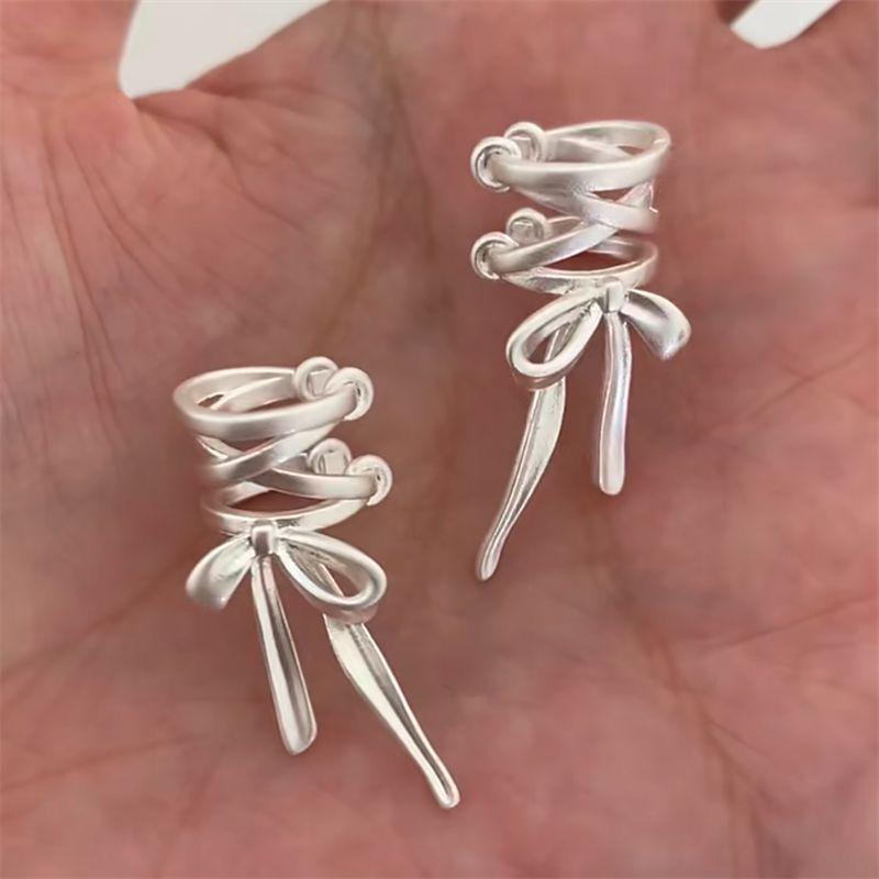 Zircon Ballet Bowknot Ear Clip for Women – No Piercing Needed