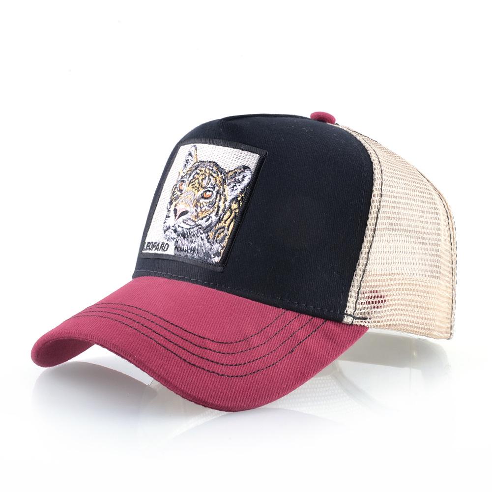 Unisex Leopard Embroidery Mesh Baseball Cap - Summer Sun Protection & Outdoor Sports Hat