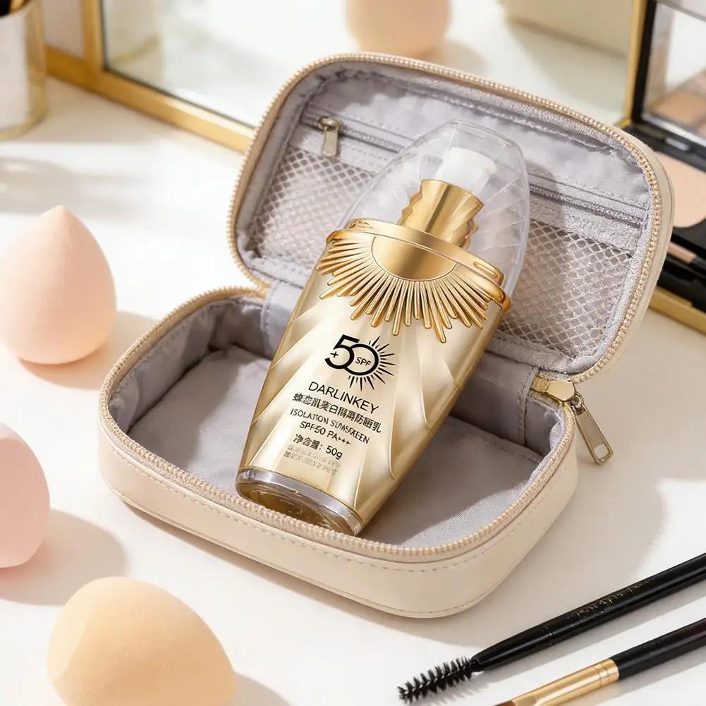 Protetor Solar Clareador Cuidado Facial Loção Controle de Oleosidade Protetor Solar SPF50+++ Hidratante Corretivo Facial CC Cream Base Maquiagem Skincare 50g