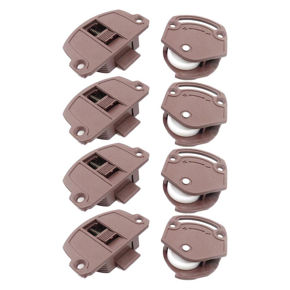 4/8Pairs Sliding Door Wheels And Nylon Guides Kit Smooth Silent Wardrobe Closet Sliding Door Wheel Wardrobe Roller Home Hardware