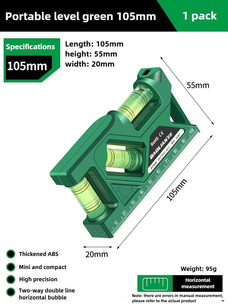 Mini Level Gauge High-precision Horizontal Vertical Measure Metric Ruler Protractor Home Portable Magnetic Pocket Level Gauge