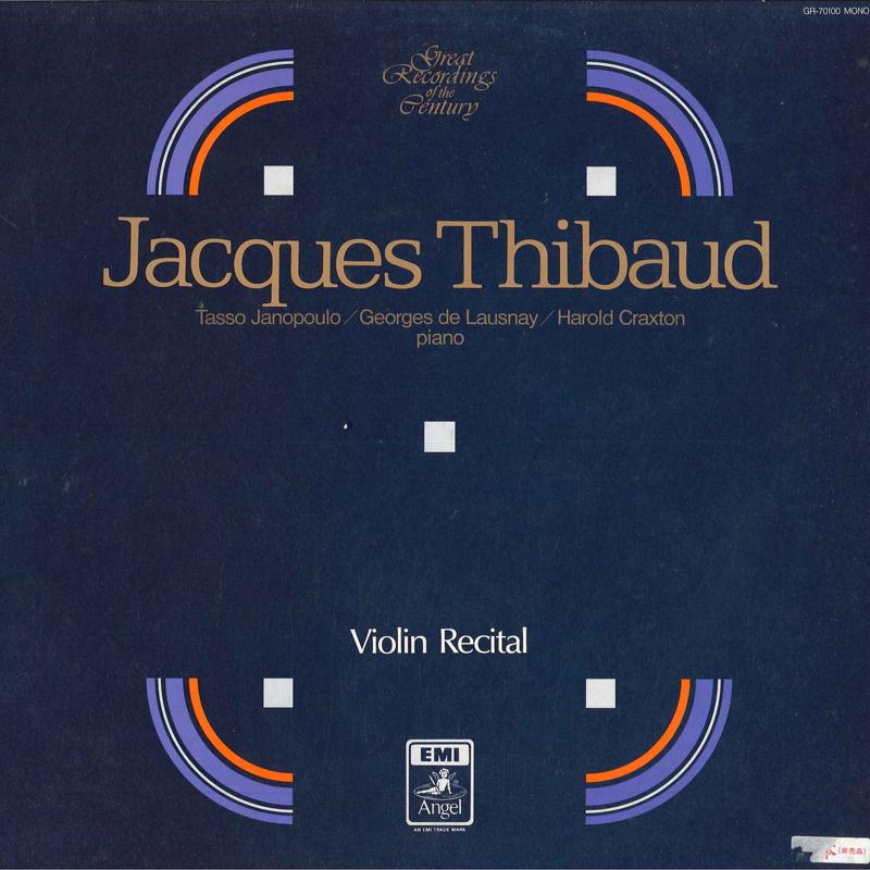 

LP Record JACQUES THIBAUD Violin Recital GR70100 ANGEL Japan Classical Used