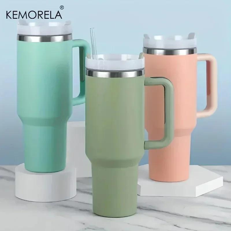 40oz 304 Steel Insulated Water Bottle Thermal Coffee Car Mug Cold Mugs Vacuum Flask With Handle Straw For Sport