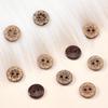 Natural Coconut Shell Flower Pattern Two-Hole Button for Coats, Sweaters, and Qipao.