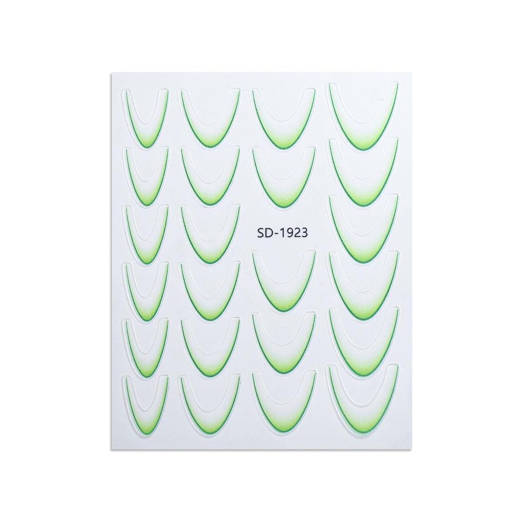 Gradient French Crescent Smile Nail Stickers - Simple & Versatile Design