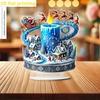 2D Flat Acrylic Candle Carousel with Snow Decoration, Indoor and Outdoor Decoration - No Battery/electricity Required, Free Day Decoration