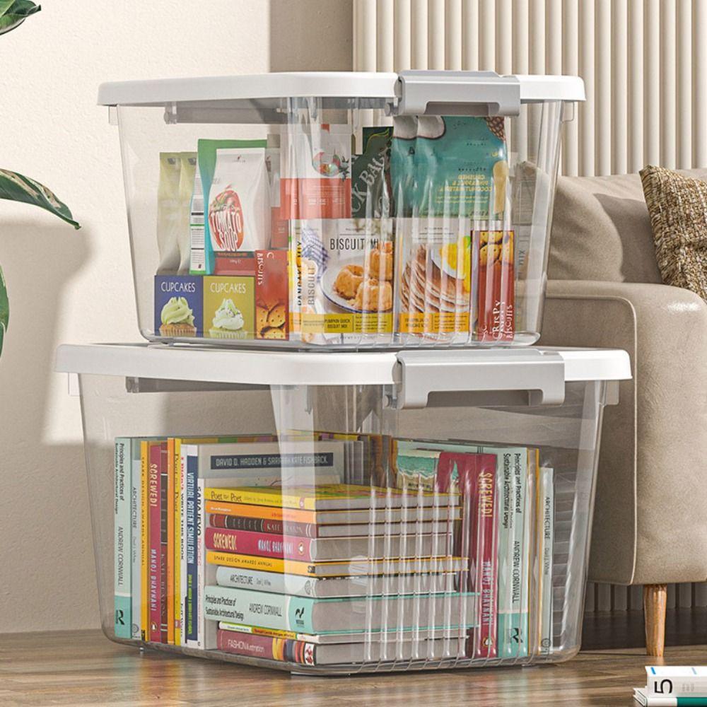 Plastic Plastic Box Transparent Black Clothing Storage Bin Practical Organizing Box  Clothing