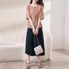 2025 Summer Fashion Tencel Blouse & Midi Skirt Set for Women - Age-Reducing, Casual, Loose Fit 