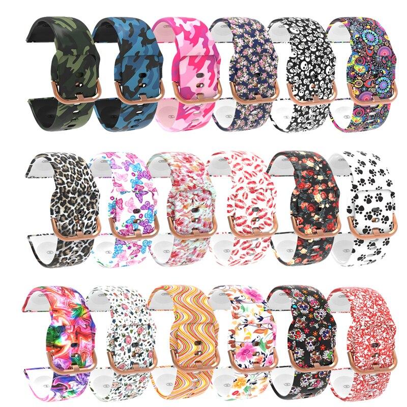 20mm 22mm Silicone Strap For Samsung Galaxy Watch Gear S3 Active 2 Graffiti Style Strap For Garmin Watch Moto 360 HuaMi Amazfit Bip Huawei Watch Band