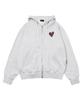 Escapefrom Happy Smile Rabbit Print Two-Way Zip-Up Hoodie White Melange