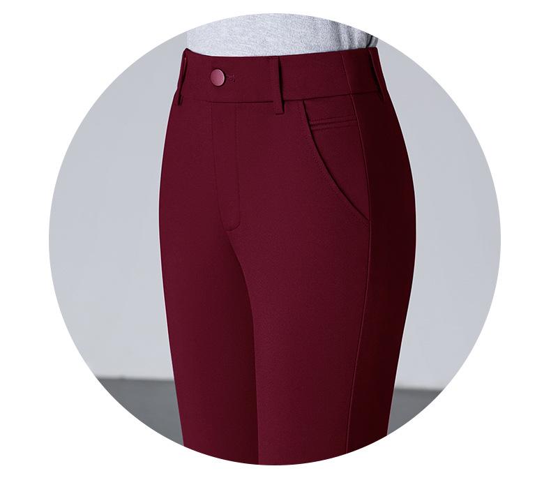 High Waist Straight Leg Casual Pants for Women - Spring 2025 Slimming, Plus Size, Elastic, Long Trousers for Middle-Aged Moms