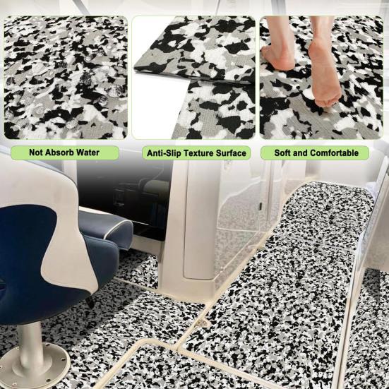 Foam Boat Flooring 95"/47"x12" Non-Slip Surfboard Traction Pad Grip Mat