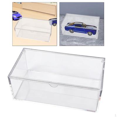 Clear Storage Box with Lid Display Case Flip Cover Organizer Makeup Vanity Bin
